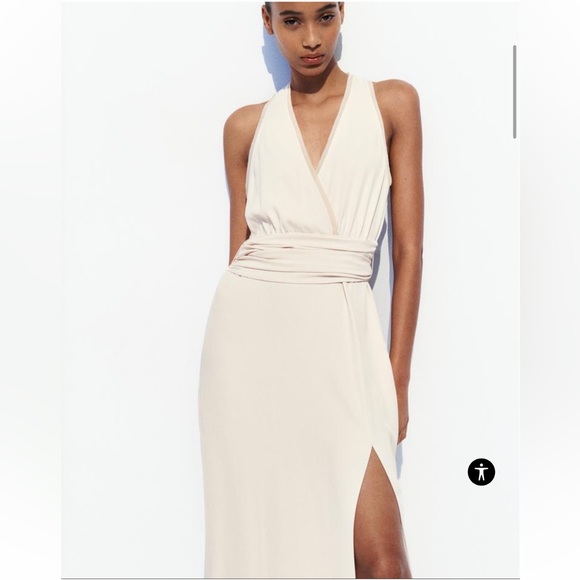 Zara Mixed Simi Sheer Slip Dress Size XL NWT - Picture 3 of 10